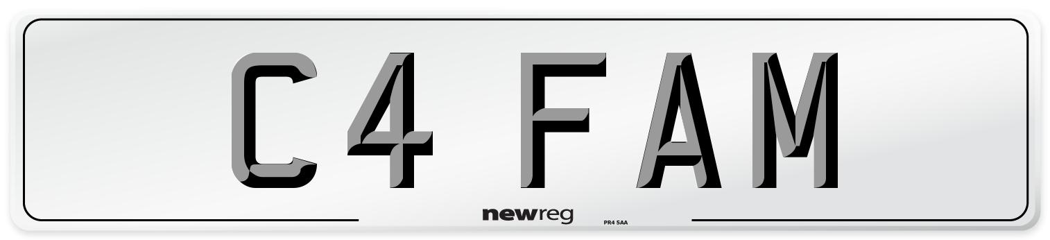 C4 FAM Number Plate from New Reg